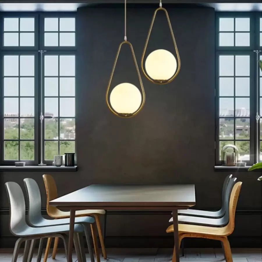 LOFT Haven Lustre, 1x E27, Or Blanc, Métal, Hauteur Réglable