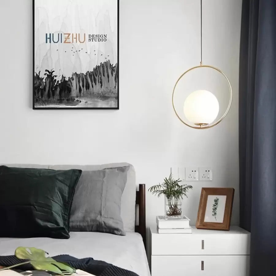 LOFT Haven Lustre, 1x E27, Or Blanc, Métal, Hauteur Réglable