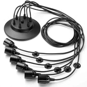 Suspension Spider 6*E27, Noir, Métal