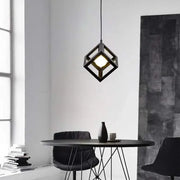Lustre en forme de cube, STRUKTUR Uno, 1x E27, Noir, Suspendu, Métal