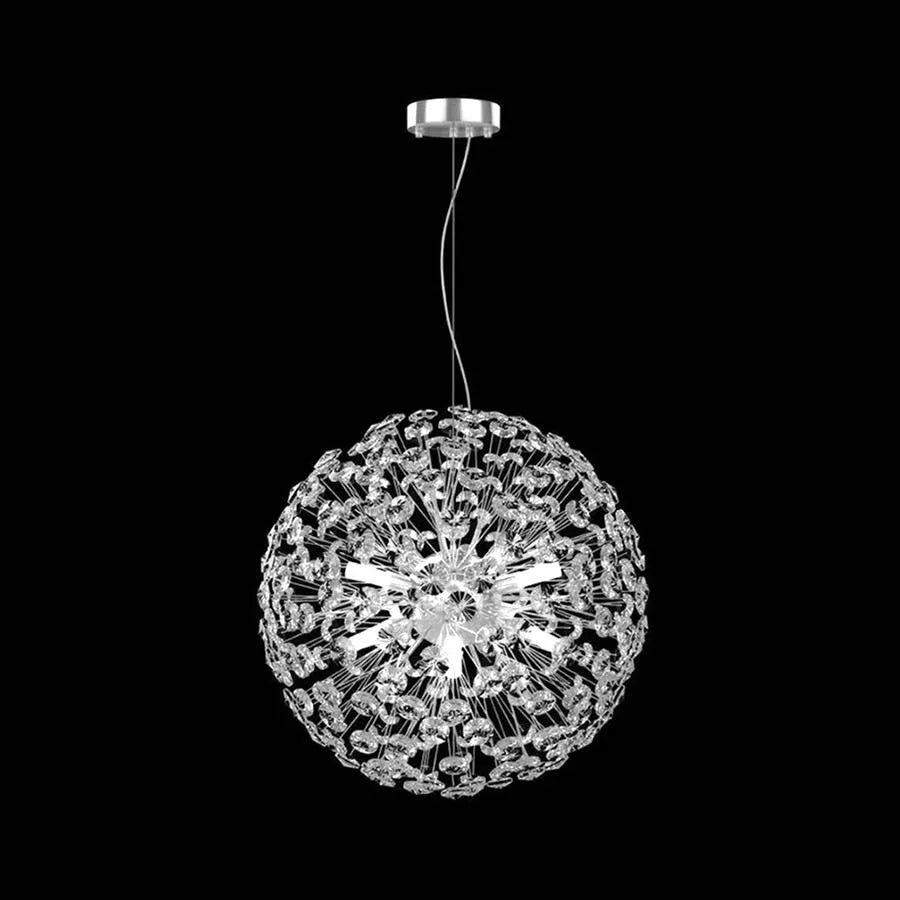 MINUET Lustre en cristal 8x G9, diamètre 40 cm, chrome brillant, hauteur réglable