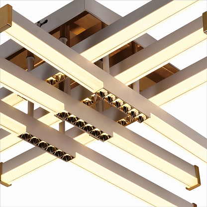 Lustre LED avec télécommande LT178/8WH, 98W, 8 éléments, lumière froide/chaude/neutre, variable, blanc