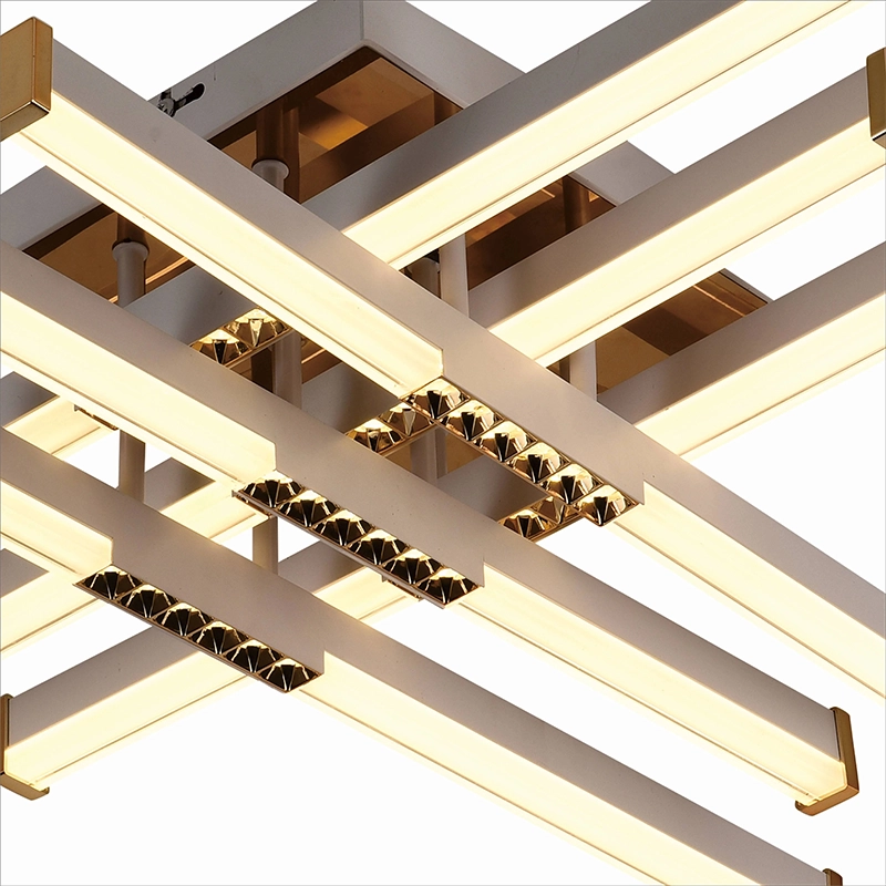Lustre LED avec télécommande LT178/8WH, 98W, 8 éléments, lumière froide/chaude/neutre, variable, blanc