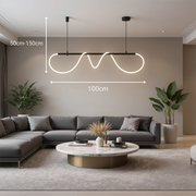 DIVINO Lustre LED avec Tube Flexible en Silicone - 24W, Lumière Orientable, Noir Mat