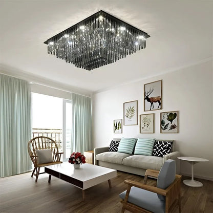Lustre LED en cristal 57W, Xanthi, Argent