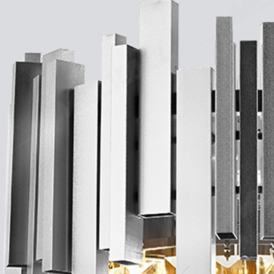 Lustre en cristal BLOIS Petito 3xE14, diamètre 30cm, argent, hauteur réglable