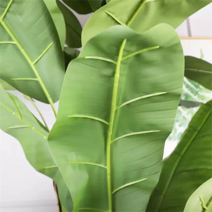 Plante Artificielle Banane Japonaise, 3 Branches, sans Pot 190cm Vert