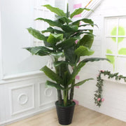Plante Artificielle Banane Japonaise, 4 Branches, sans Pot 180cm Vert