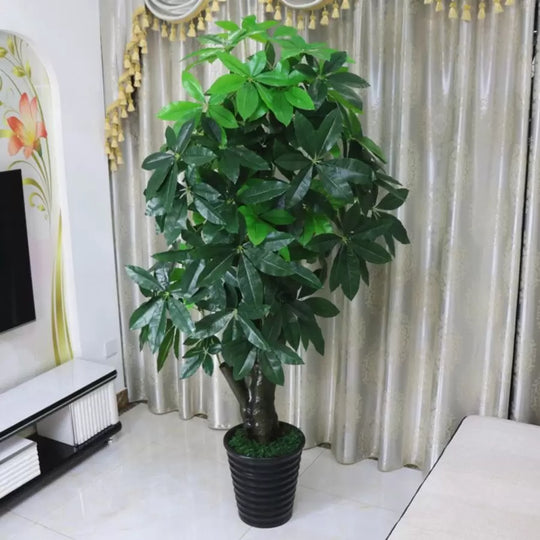 Plante Artificielle Arbre Chanceux (Pachira Aquatica), sans Pot, 150cm Vert Default Title Alessandro Design