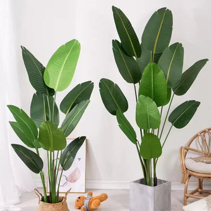 Plante artificielle oiseau de paradis (Strelitzia Nicolai), 11 feuilles, sans pot, 160 cm vert