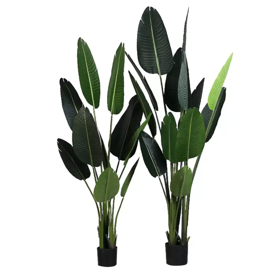 Plante artificielle oiseau de paradis (Strelitzia Nicolai), 11 feuilles, sans pot, 160 cm vert