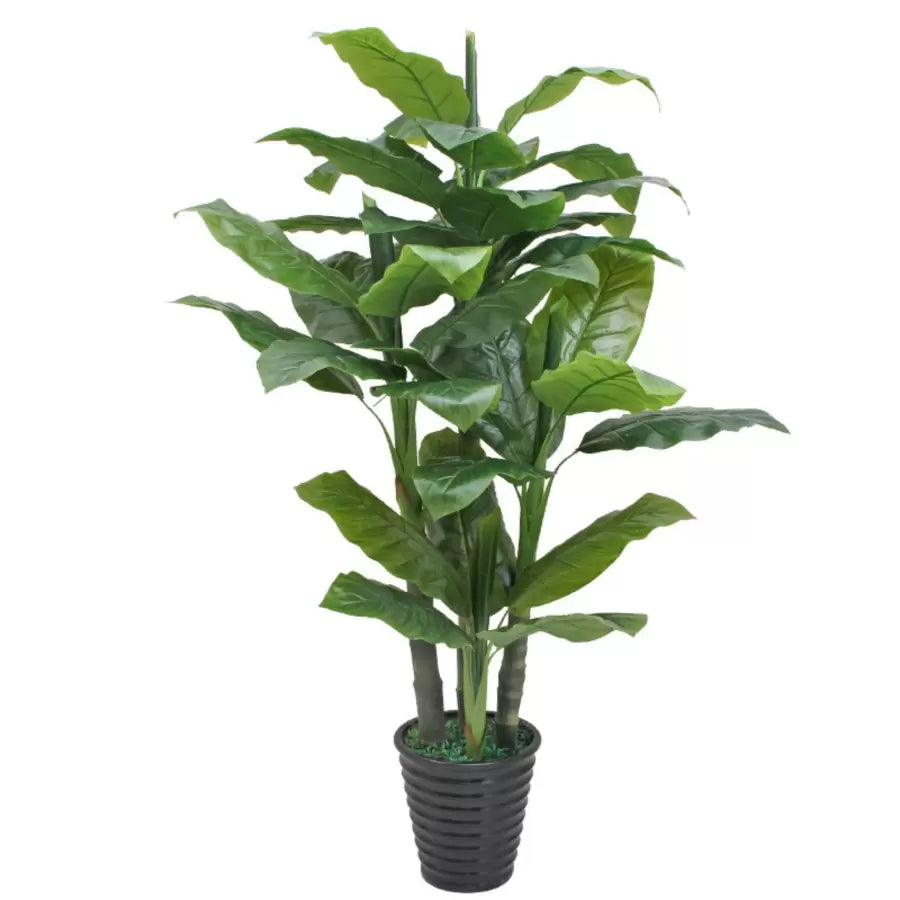 Plante Artificielle Banane Japonaise, 4 Branches, sans Pot 180cm Vert