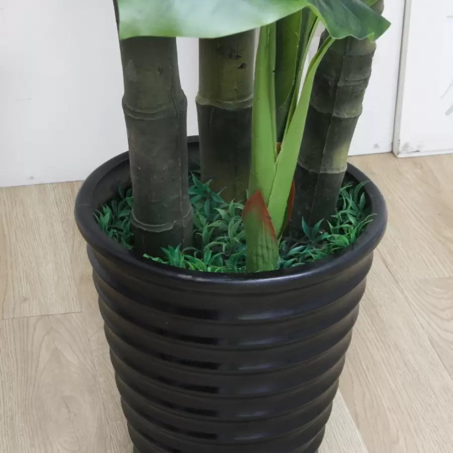 Plante Artificielle Banane Japonaise, 4 Branches, sans Pot 180cm Vert