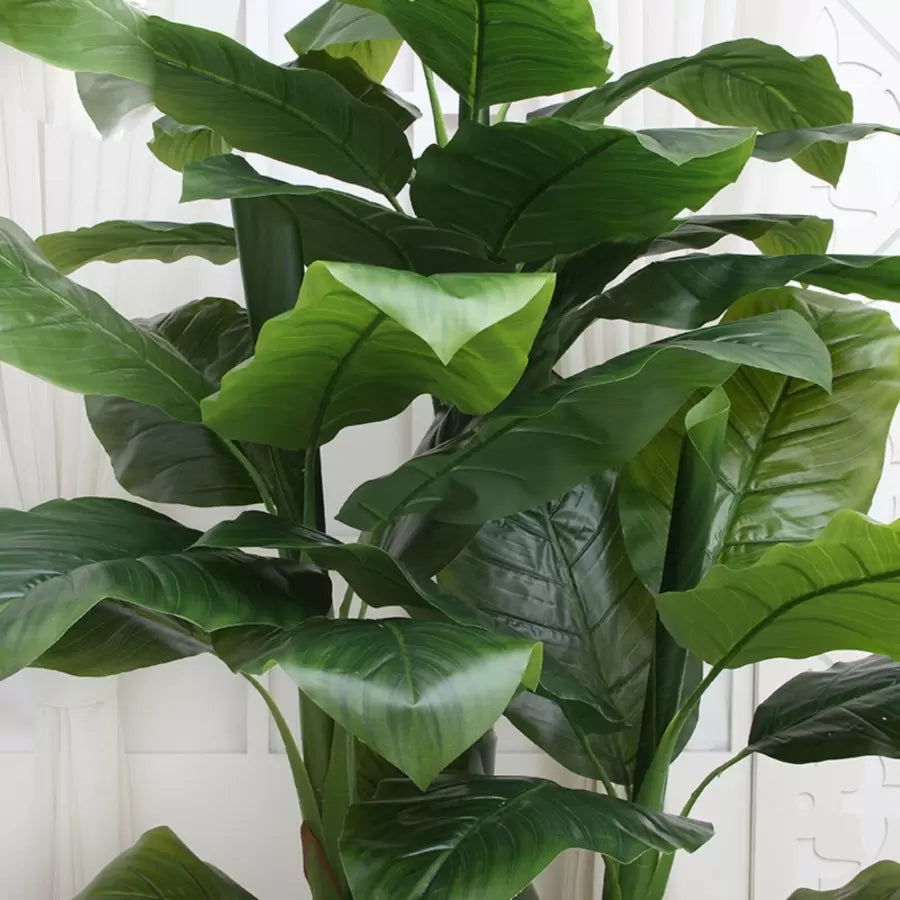 Plante Artificielle Banane Japonaise, 4 Branches, sans Pot 180cm Vert