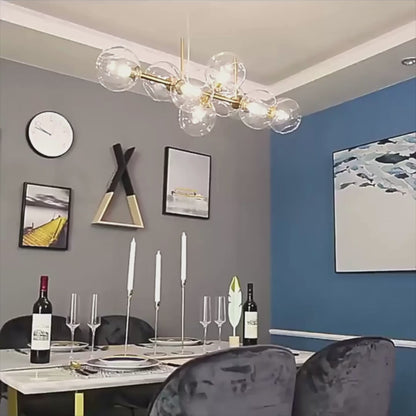 Lustre Globe, MODEST Grand, 8xE27, Or, Métal