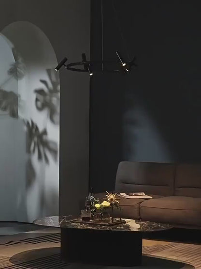Lustre LED Harman, 29 W, 8 sources, lumière neutre, noir