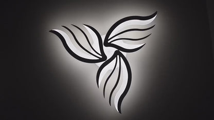 Lustre LED avec télécommande SAKURA 37W, 3 pétales, Lumière froide/chaude/neutre, Dimmable, Blanc