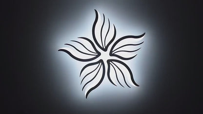 Lustre LED avec télécommande SAKURA 60W, 5 pétales, Lumière froide/chaude/neutre, Dimmable, Blanc