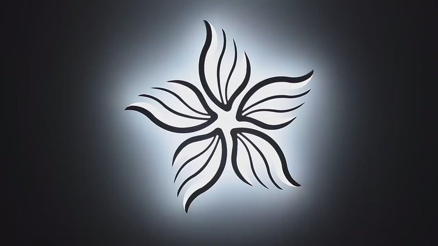 Lustre LED avec télécommande SAKURA 60W, 5 pétales, Lumière froide/chaude/neutre, Dimmable, Blanc