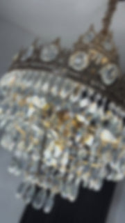 Lustre en cristal REGALITE Petito, 8XE14, diamètre 45cm, or brillant, hauteur réglable