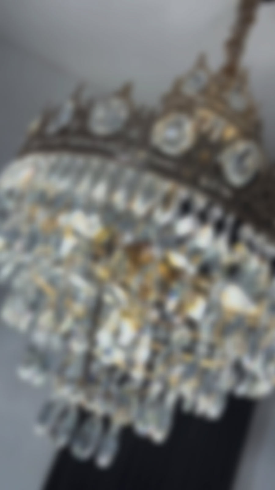 Lustre en cristal REGALITE Petito, 8XE14, diamètre 45cm, or brillant, hauteur réglable