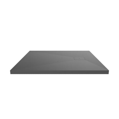 Receveur de douche carré 90x90 cm, slim 3 cm, gris foncé