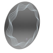 Miroir rond LED 60 cm, Flusso Touch, système anti-buée, intensité variable