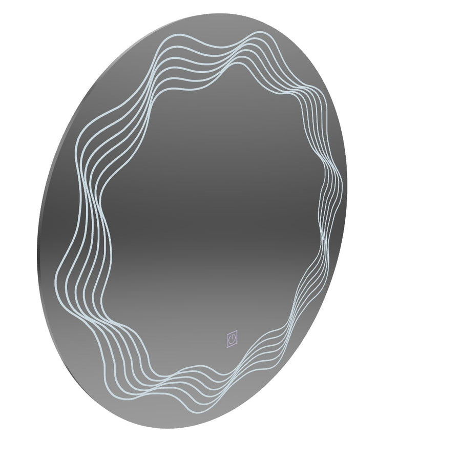 Miroir rond LED 60 cm, Flusso Touch, système anti-buée, intensité variable