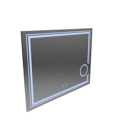 Miroir LED rectangulaire, 80x60cm, CANTO Touch, système anti-buée, intensité variable