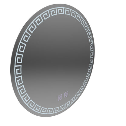 Miroir rond LED, 70 cm, Orhina Touch, système anti-buée, intensité variable