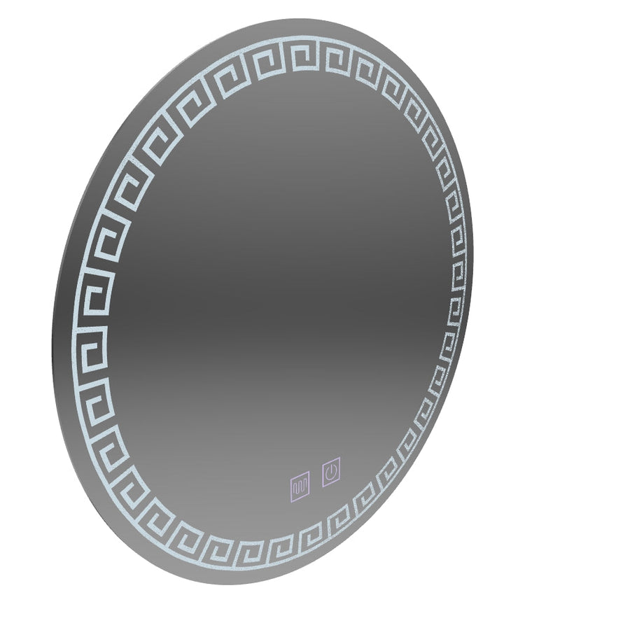 Miroir rond LED, 70 cm, Orhina Touch, système anti-buée, intensité variable