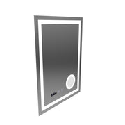 NIVERA Miroir Tactile LED Système de Désembuage, Horloge et Température Loupe Cosmétique 60x80 cm
