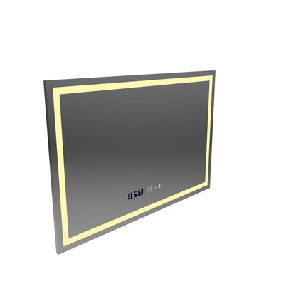 Miroir LED rectangulaire 120x80cm Vérité MotionGlow Marcello, Système anti-buée, Horloge & Thermomètre, Intensité variable