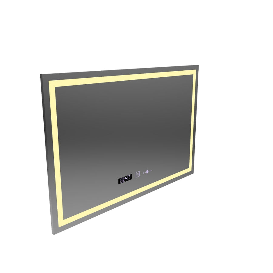 Miroir LED rectangulaire 120x80cm Vérité MotionGlow Marcello, Système anti-buée, Horloge & Thermomètre, Intensité variable