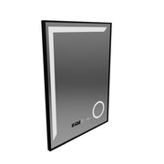 Miroir LED Francesca MotionGlow Sensor 60x80 cm Lumière Chaude/Froide/Neutre Cadre Intensité Variable Noir Brossé Système de Désembuage Thermomètre Horloge Collection Marcello Funghi
