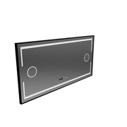 Miroir LED rectangulaire, 160x80cm, capteur Marcello MotionGlow, système anti-buée, horloge et thermomètre, loupe cosmétique, intensité variable