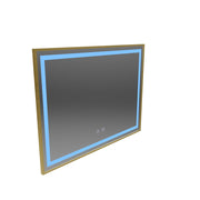 Miroir LED Touch Kariri, 80x60 cm, fonction anti-buée, cadre brossé Or Rose