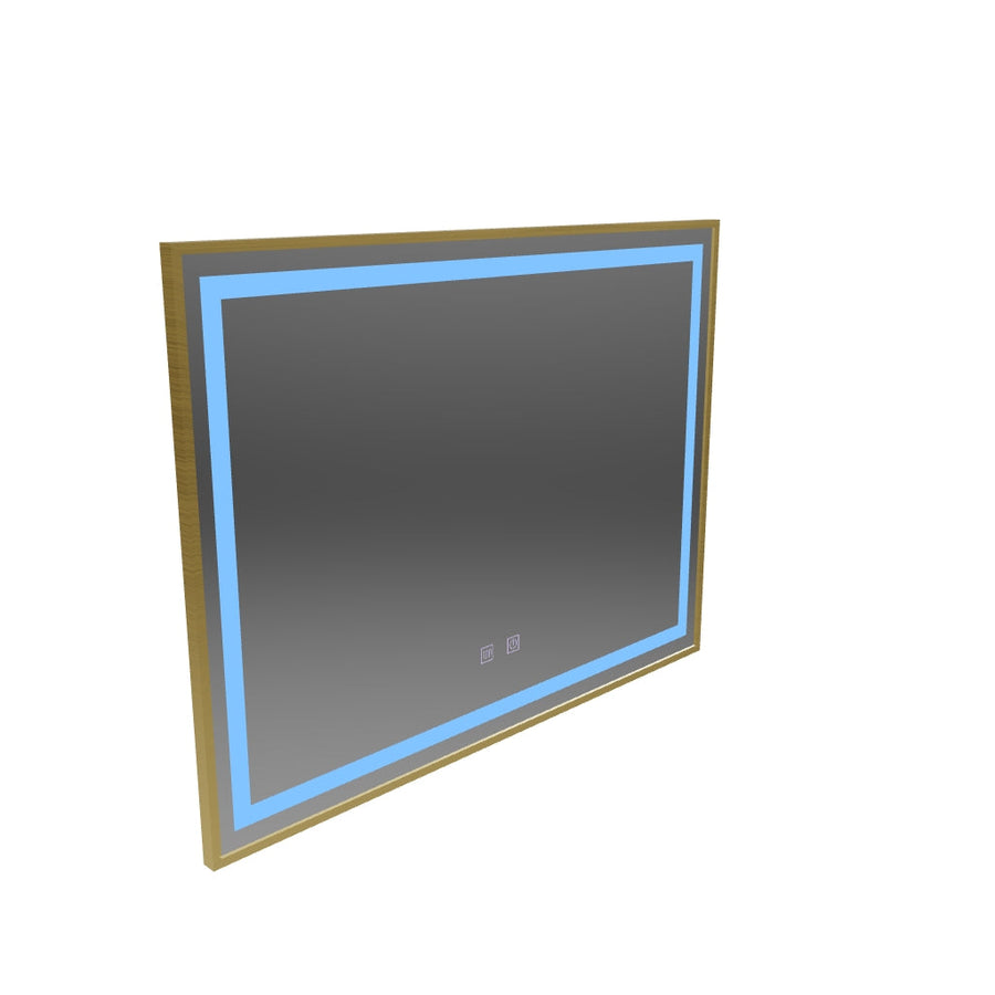 Miroir LED Touch Kariri, 80x60 cm, fonction anti-buée, cadre brossé Or Rose