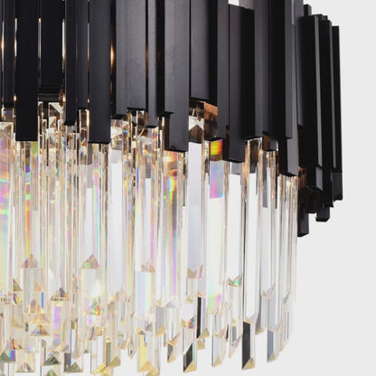 BLOIS Lustre Cristal 10x E27 Noir Or