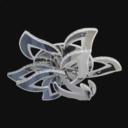 Lustre LED avec télécommande et cristal Alejandro 160W, 9 Fleurs, Lumière Froide/Chaude/Neutre, Dimable, Chrome Brillant