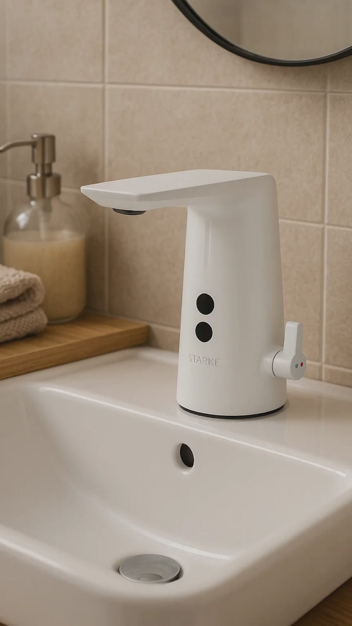 Mitigeur d'évier avec capteur, laiton sanitaire, blanc, RW-190WH