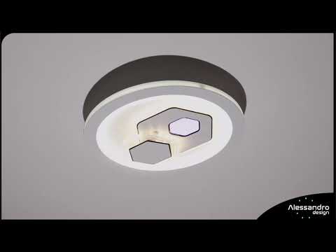 Lustre LED KATHLEEN RGB 16W, Lumière chaude/neutre, Blanc