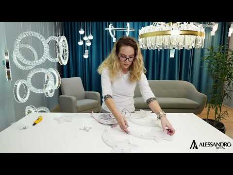 Lustre LED avec télécommande IPOMOEA 69W, 5 étoiles, Lumière Froide/Chaude/Neutre, Dimmable, Blanc