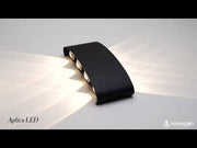 Applique LED Fantas Extérieure et Intérieure, 8 Sources x 1W, IP65, Métallique, Noir, 3000K