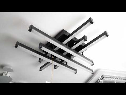 Lustre LED avec télécommande LINEX, 81W, 6 éléments, Linéaire, Lumière Froide/Chaude/Neutre, Gradable, Noir