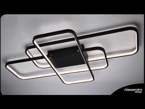 Lustre LED avec télécommande AXIS 95W, 3 Éléments, Lumière Froide/Chaude/Neutre, Dimmable, Noir