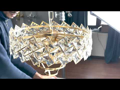 Lustre en cristal WINDSOR Nobile 5xE14, diamètre 40cm, or brillant, hauteur réglable