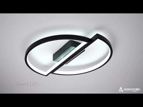 Lustre LED avec télécommande VECTOR ARCUS 52W, 2 Éléments, Lumière Froide/Chaude/Neutre, Dimmable, Noir