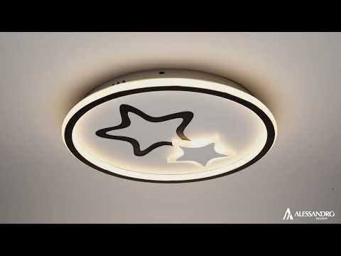 Lustre LED avec télécommande EMELIANA 57W, Étoile, Lumière Froide/Chaude/Neutre, Dimmable, Noir