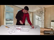 Lustre LED avec télécommande GLORIOSA 95W, 5 pétales, Lumière froide/chaude/neutre, Dimmable, Blanc